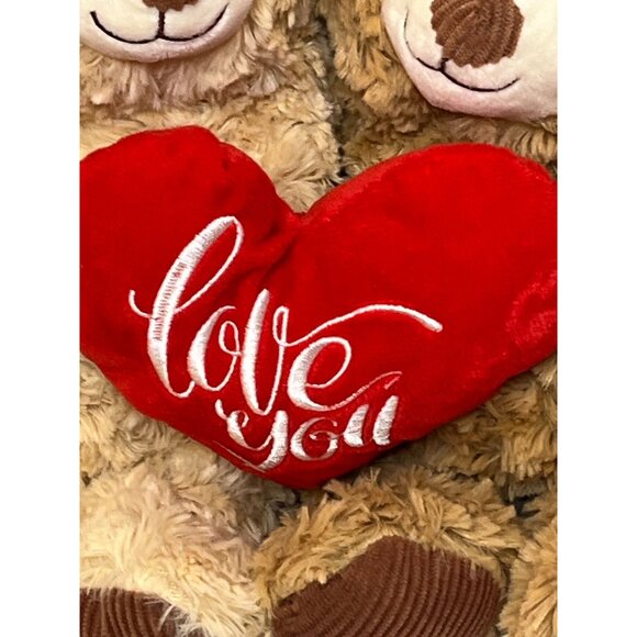 Valentine Teddy Bears Holding Heart Love You Couple Plush 12 Inch Stuffed Animal - Picture 7 of 13